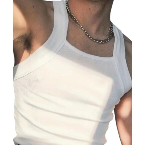 Tank Other - Square (G-Unit Style)-(Tank Top)-(White)-(Size:L)-(New)-$13.00
